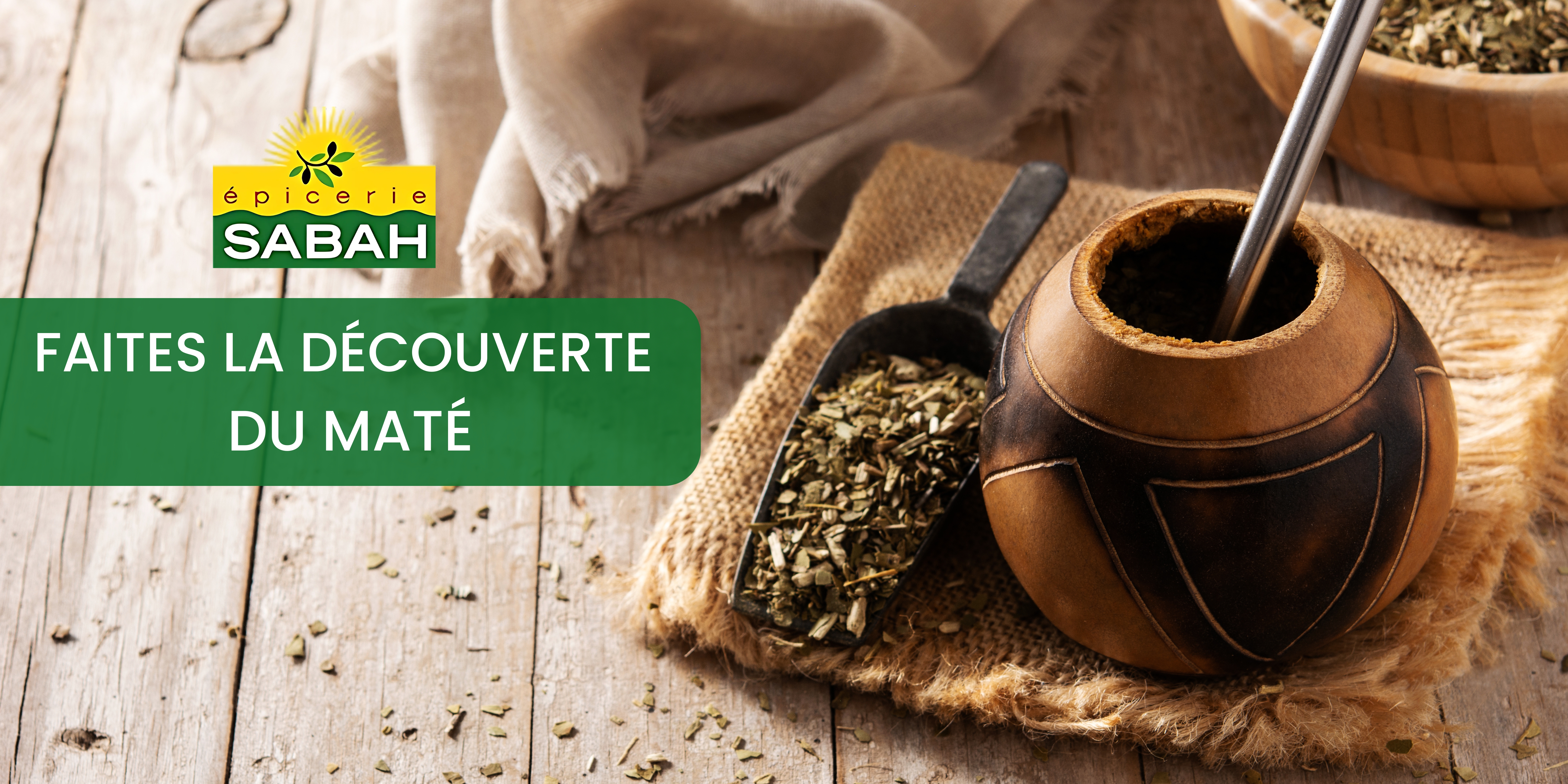 Maté disposé sur une table dans un bocal